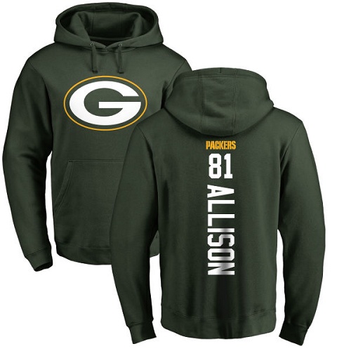 Men Green Bay Packers Green #81 Allison Geronimo Backer Nike NFL Pullover Hoodie Sweatshirts->nfl t-shirts->Sports Accessory